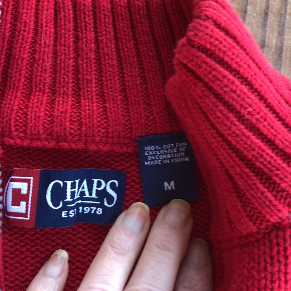 Chaps Red Sweater-Medium - Picture 3 of 3